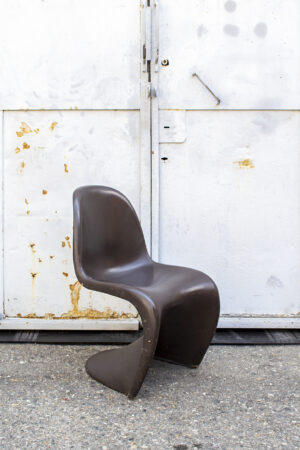 Panton Chair Pelle Marrone